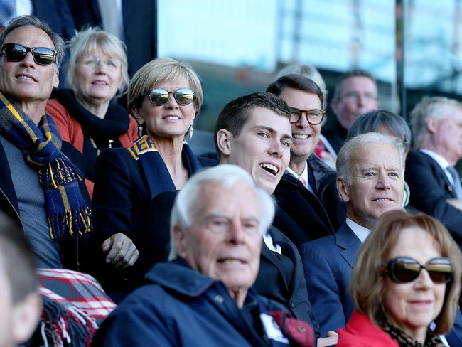 American vice-president Joe Biden among the onlookers at the MCG. Picture: Mark Stewart