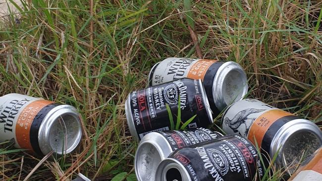 Residents say they regularly remove rubbish from the dunes and creek, and believe the littering is by people staying at Arrawarra Beach Holiday Park. Picture: Supplied