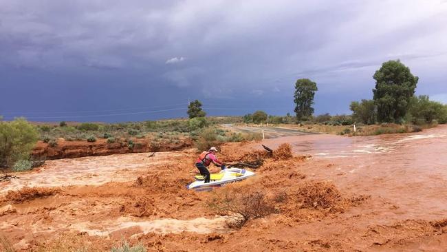 A jet ski was required to get from Broken Hill to Silverton in NSW. Facebook