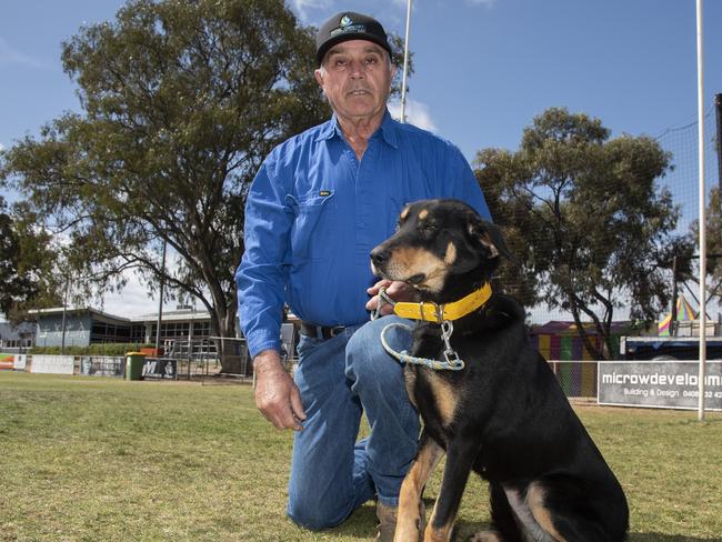 Tony Pisano and his dog Jazz enjoying a day at the 2024 Swan Hill Show Picture: Noel Fisher