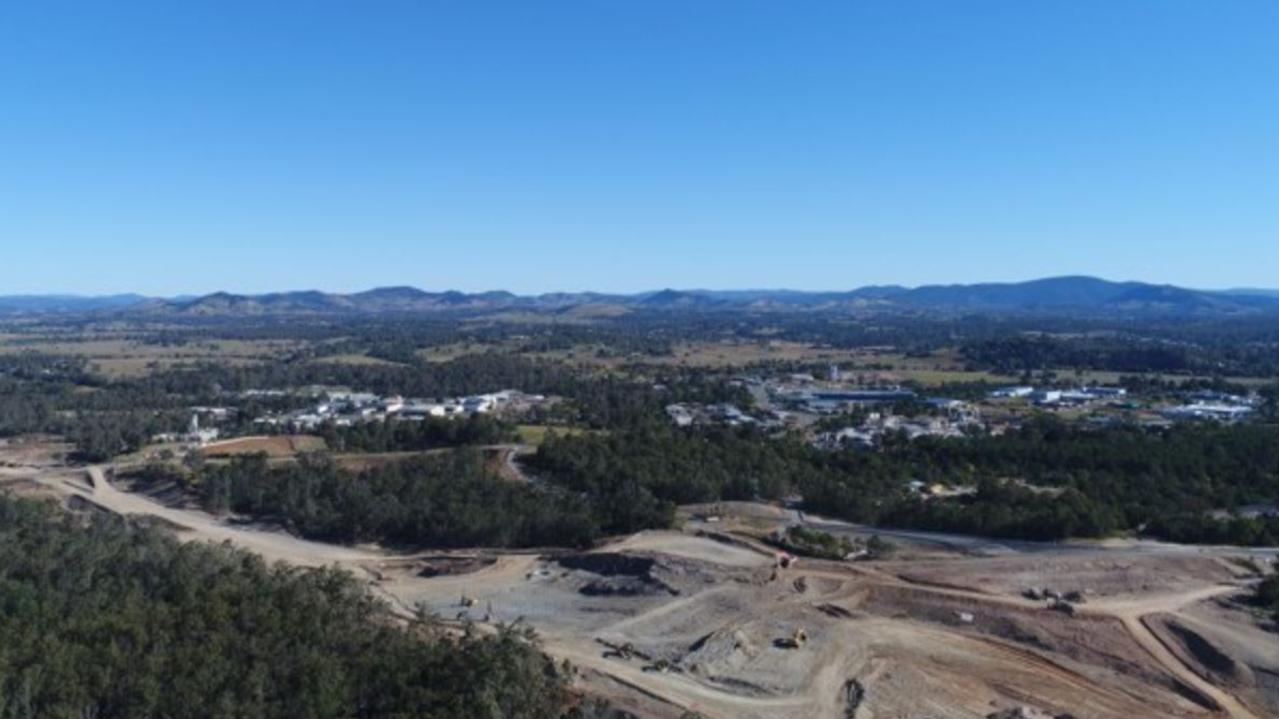 New drone images show the progress of the of the $1 billion, 26km final section of the Gympie Bypass from Woondum to Curra, as seen from East Deep Creek on June 17. Pictures: Josh Preston