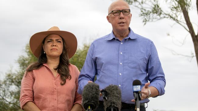 Opposition Leader Peter Dutton and Senator Jacinta Nampijinpa Price. Picture: Liam Mendes