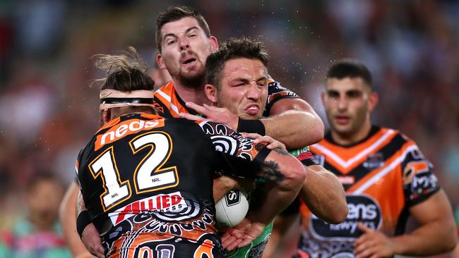 The Tigers were game but South Sydney showed their class. Photo by Cameron Spencer/Getty Images.