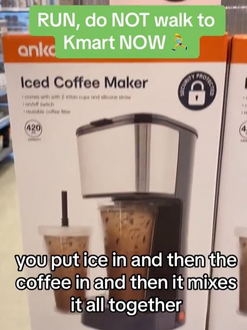 Kmart released a $39 iced coffee maker. Picture: TikTok/@rachannette