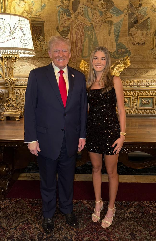 Donald Trump with his eldest granddaughter, Kai, on election night in 2024. Source – https://x.com/KaiTrumpGolfs