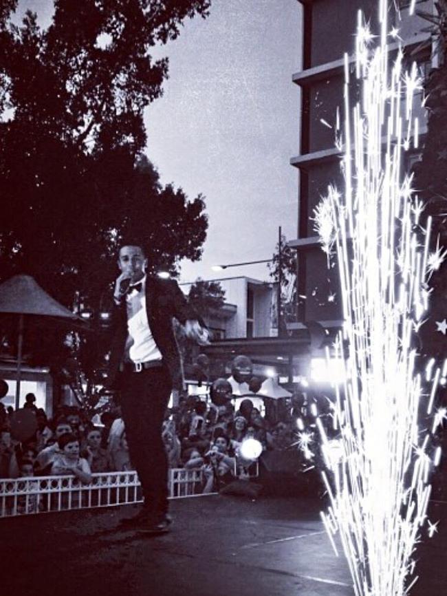 Barry Conrad hosting the annual Lighting of the Tree Ceremony at Rouse Hill Town Centre.