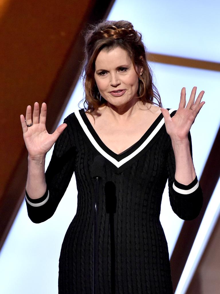 Actress Geena Davis speaks onstage during the 18th Annual Hollywood Film Awards at The Palladium on November 14, 2014 in Hollywood, California. Picture: Getty