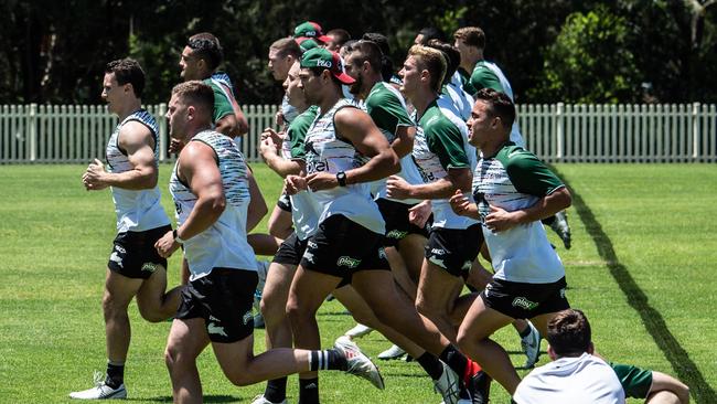 South Sydney players at pre-season training. Picture: Monique Harmer