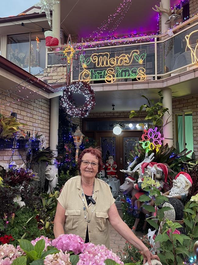 Doris Meilak’s award-winning garden transforms into a Christmas display in December.