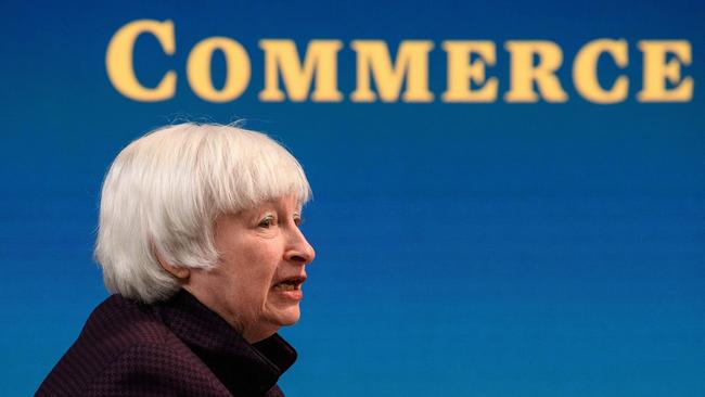 US Treasury Secretary Janet Yellen has urged that spending continue to boost recovery. Picture: AFP