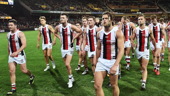 St Kilda suffered another big loss on the road last week against Adelaide. Picture: Getty Images
