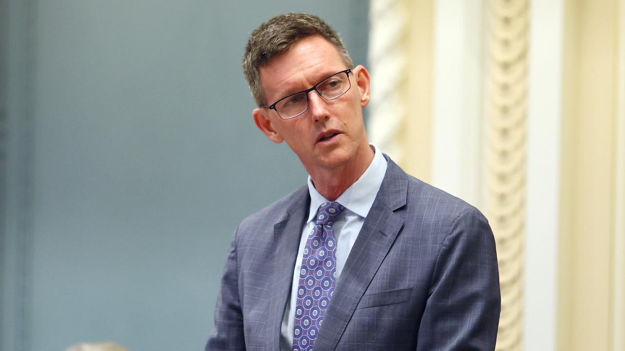 Queensland Minister for Transport Mark Bailey during question time at Queensland Parliament House in Brisbane. Picture: NCA NewsWire/Tertius Pickard