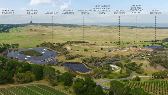 An action sports hub including indoor and outdoor skate parks, a wakeboarding cable park and artificial snow slope is being considered for the Mornington Peninsula. Picture: supplied