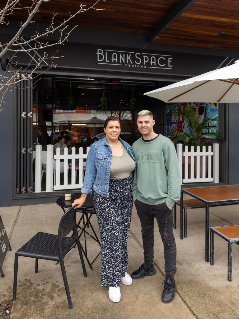 Josh and Katie Armstrong’s New York-style cafe, Blank Space, has a Taylor Swift decor theme. Photo: Ginger + Mint