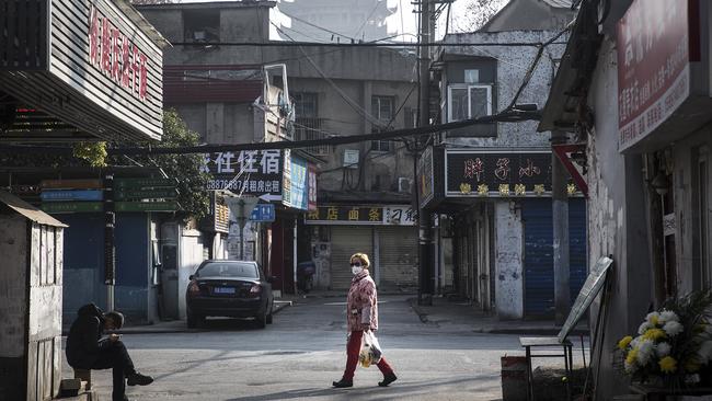 The Chinese city of Wuhan has become a ghost town since the outbreak of the coronavirus. Picture: Stringer/Getty