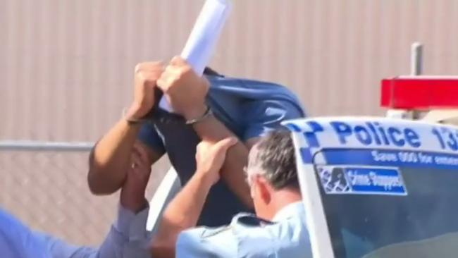 Haisem Zahab under arrest in Young for terrorism offences following a raid on his home in 2027, accused of intending to provide ISIL with the “hi-tech capability” to develop long-range missiles for the Islamic terrorist group. Picture: Channel 9