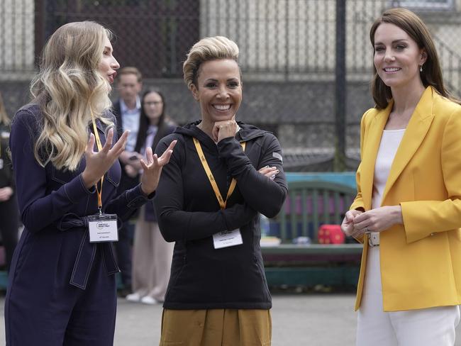 The Princess of Wales meets with Dame Kelly Holmes, centre, as she visits the Dame Kelly Holmes Trust. Picture: Getty Images