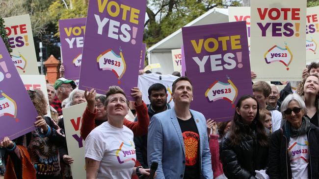 A crowd at a Come Together for Yes event hosted By Yes23 earlier this month. Picture: Emma Brasier