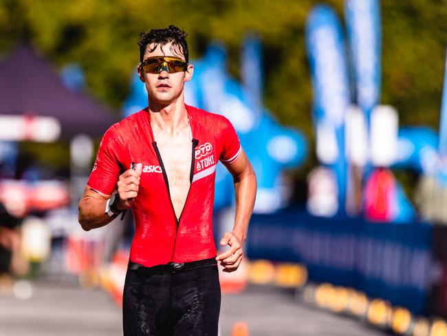 Competitors in the Ironman 70.3 Tasmania in Hobart Picture: Linda Higginson