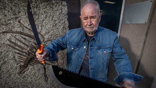 Les Twentyman also wants another weapons exchange like one in 2006 that led to the creation of a Footscray sculpture using the forfeited knives. Picture: Jake Nowakowski