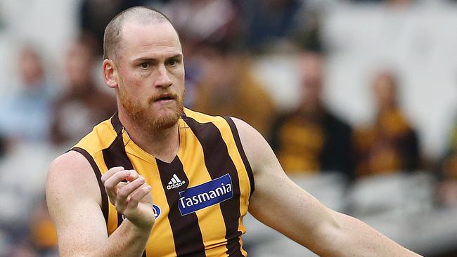 AFL. Round 3. 31/03/2019.  Hawthorn vs Western Bulldogs at the MCG.  Hawthorns Jarryd Roughead      . Pic: Michael Klein.