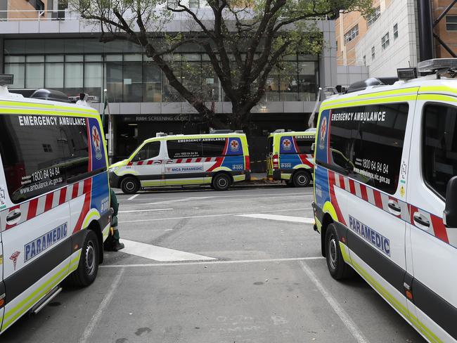 MELBOURNE, AUSTRALIA - NewsWire Photos MAY 07 2021:  STOCK, Ambulances in Melbourne at the Royal Melbourne Hospital.  Picture: NCA NewsWire / David Crosling