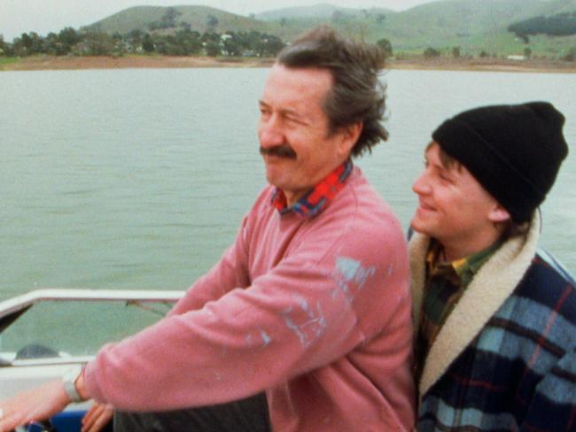 Actor Michael Caton (L) as Darryl Kerrigan and actor Stephen Curry.