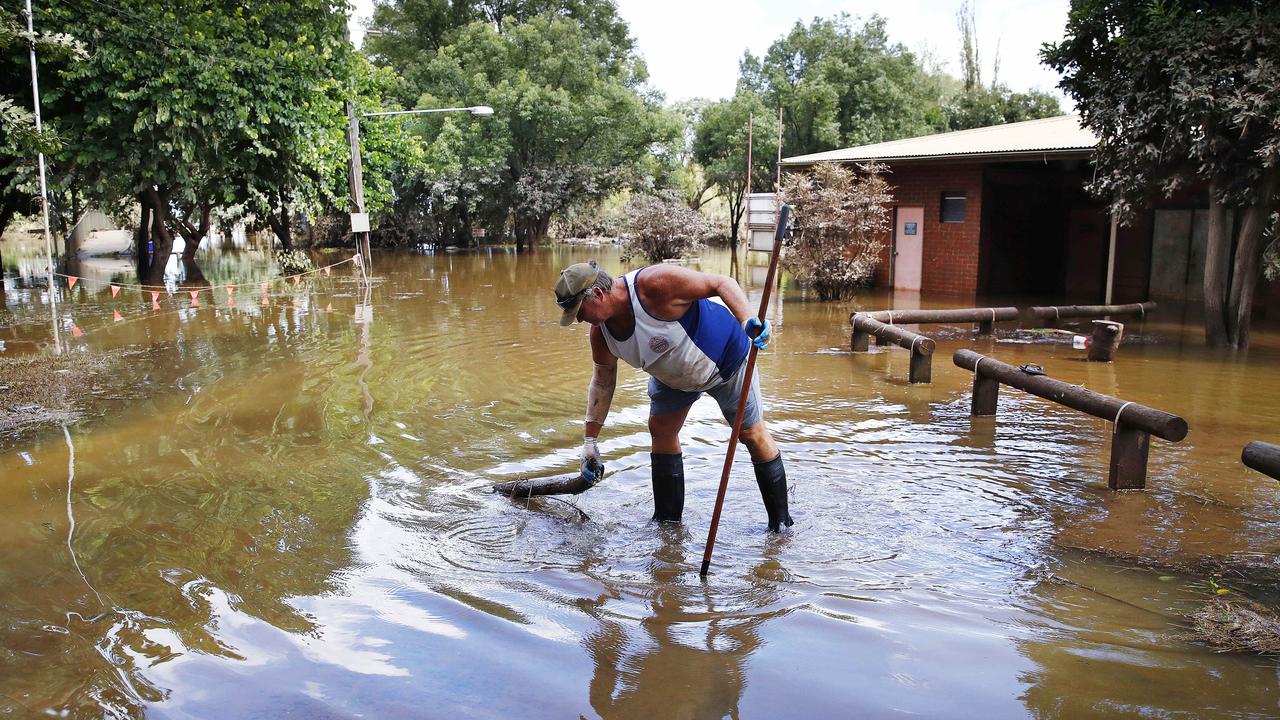 Rod Hodgskin cleaning up the property. Picture: Sam Ruttyn