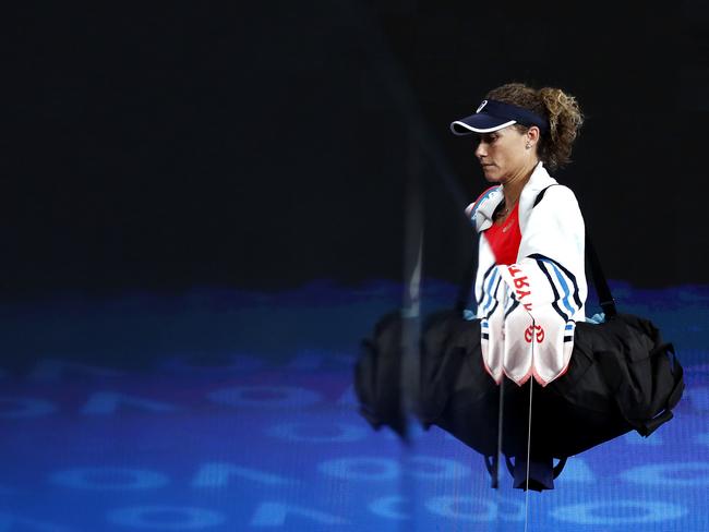 Sam Stosur after her loss to Catherine McNally. Picture: Darrian Traynor/Getty