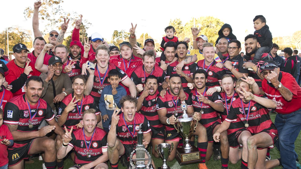 Valleys celebrate their win. TRL grand final, Valleys vs Warwick Cowboys. Sunday, 8th Sep, 2019.