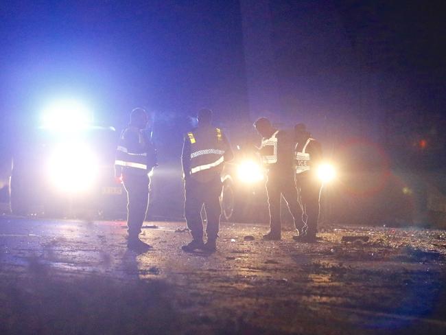 A man has died in a two-vehicle crash in Sydney’s south-west last night.About 11.30pm (Saturday 16 May 2020), emergency services were called to the Hume Highway, Campbelltown, after a Ford Falcon and Toyota Rav4 collided.The driver of the Ford Falcon, a 25-year-old man, died at the scene.His passenger, a 26-year-old man, was treated for suspected internal injuries before being taken to Liverpool Hospital in a stable condition.The driver of the Toyota, a 27-year-old woman, suffered a suspected fractured arm and was taken to Liverpool Hospital for treatment and mandatory testing. Picture: Steve Tyson