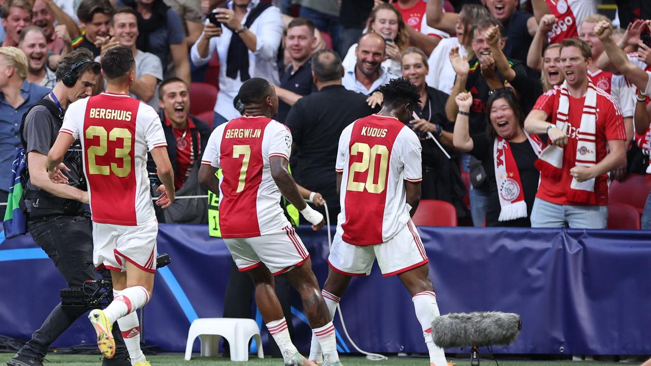 Ajax dominated Rangers. (Photo by Kenzo TRIBOUILLARD / AFP)