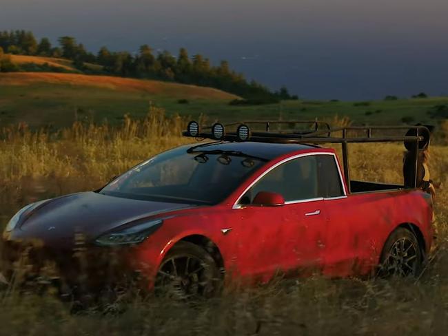 Tesla Model 3 ute screenshot.