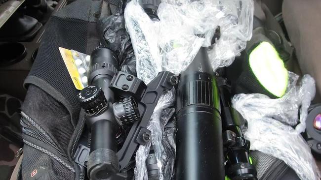 Stolen firearms found in the raid. Picture: Queensland Police Service