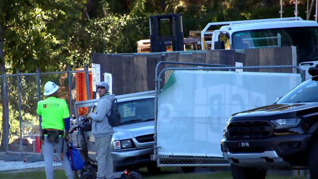 GCB Constructions Vantage View apartments at Benowa where workers were removing equipment on Tuesday. Picture: David Clark