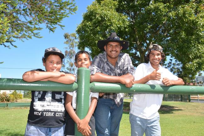 Noel Georgetown, Benny Colonel, Jachai Percell and Ricardo Georgetown. Photo Kate Darvall/ South Burnett Times. Picture: Kate Darvall