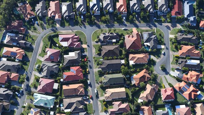 An aerial view of residential housing on the Gold Coast. Picture: AAP