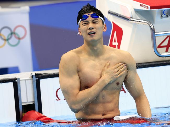 China's Shun Wang wins Gold in the Men's 200m Individual Medley Final at the Tokyo Aquatic Centre during the Tokyo 2020 Olympics. Pics Adam Head