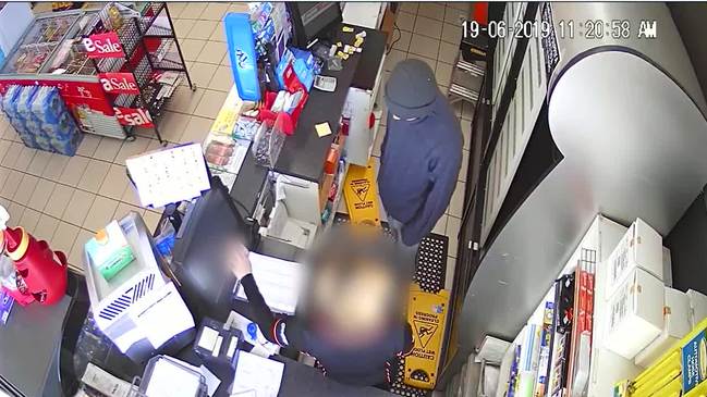 CCTV footage of an armed robbery in Southport