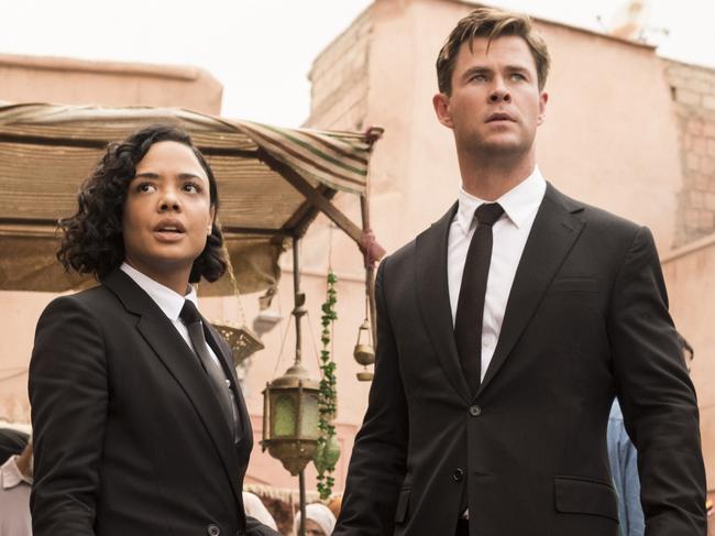 Agent M (Tessa Thompson) and Agent H (Chris Hemsworth) in Morocco in Columbia Pictures' MEN IN BLACK: INTERNATIONAL.