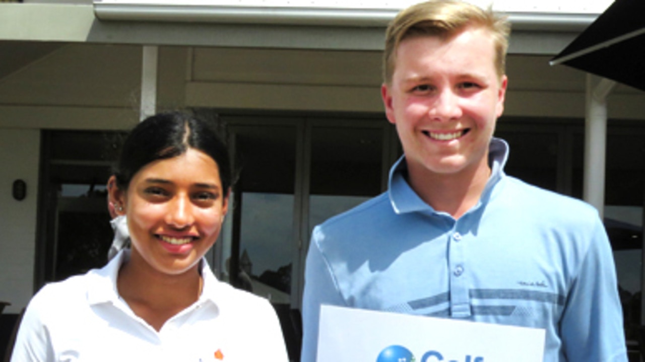 Shyla Singh and Kai Komulainen after taking the Ian Baker-Finch Junior Classic.