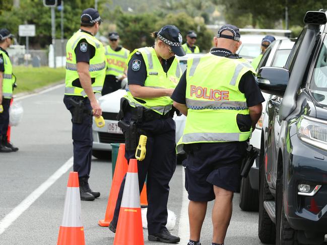 Gold Coast police  undertaking operation Quebec Blue Strike to crack down on drink and drug-affected driving on the Coast today at Currumbin. Picture Glenn Hampson