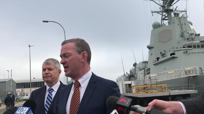 Pyne speaks at launch of third destroyer