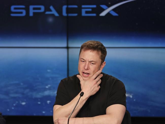 SpaceX chief executive officer Elon Musk after the successful launch. Picture: AP Photo/John Raoux