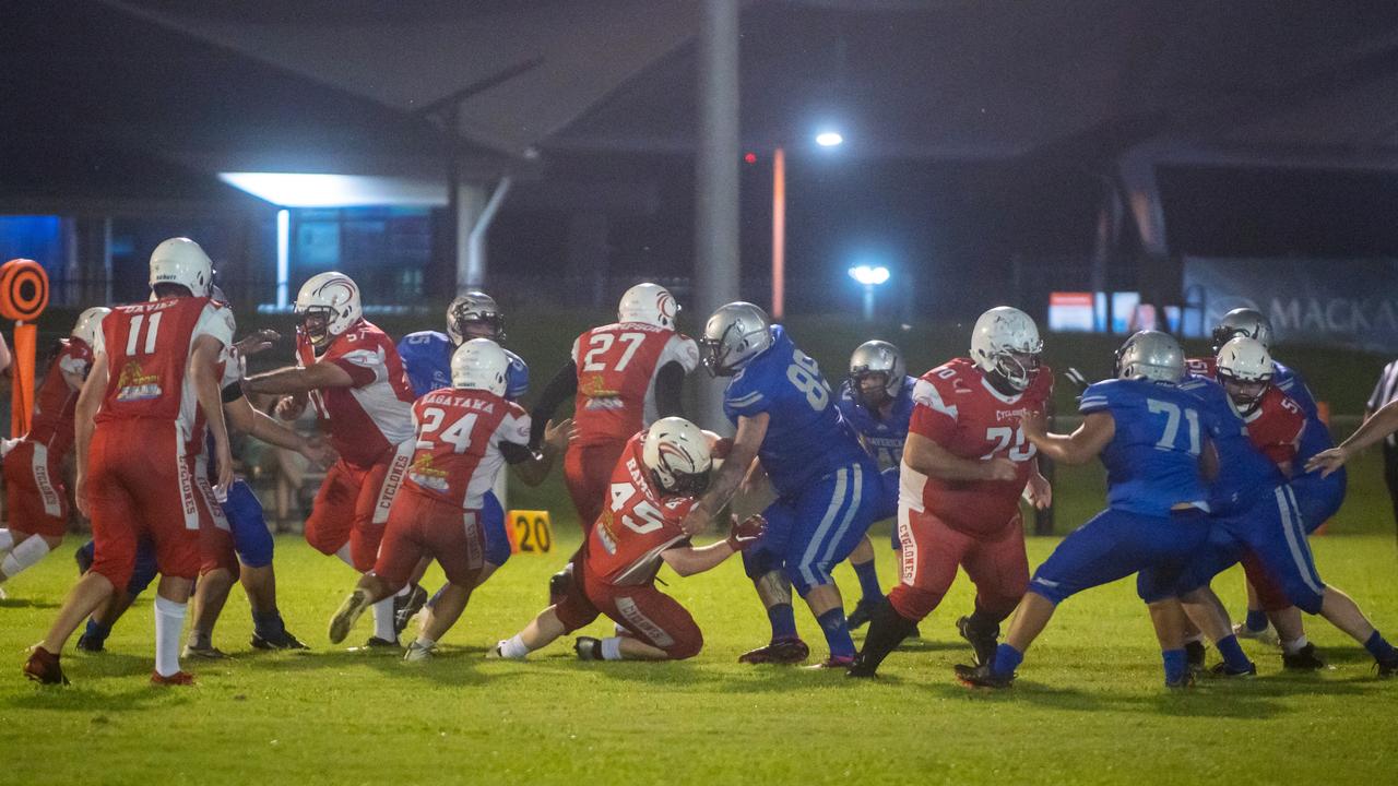 Mackay Gridiron vs Townsville Cyclones at West Tiger Park Walkerston. Saturday 20 January 2024 Picture:Michaela Harlow