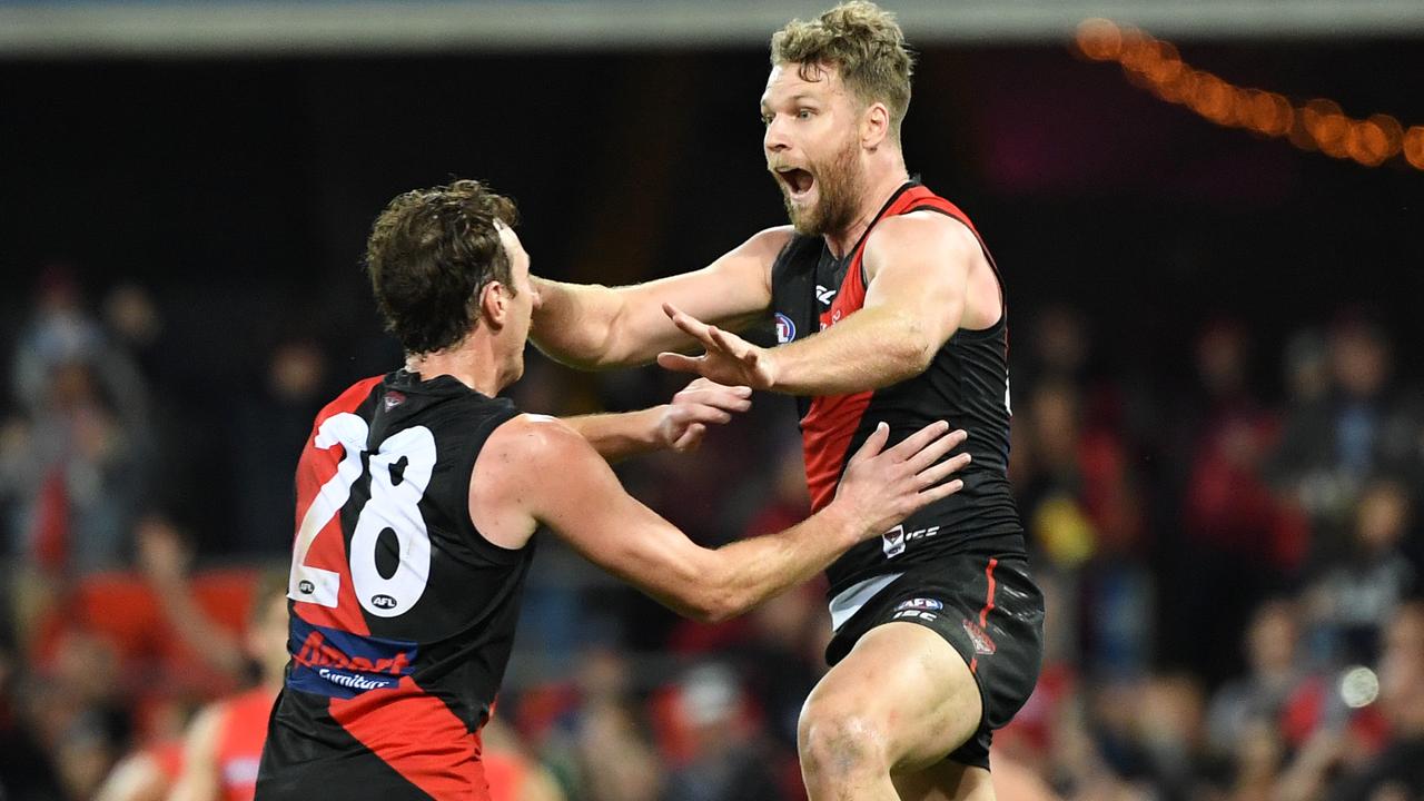 Jake Stringer starred for Essendon. (AAP Image/Dave Hunt)