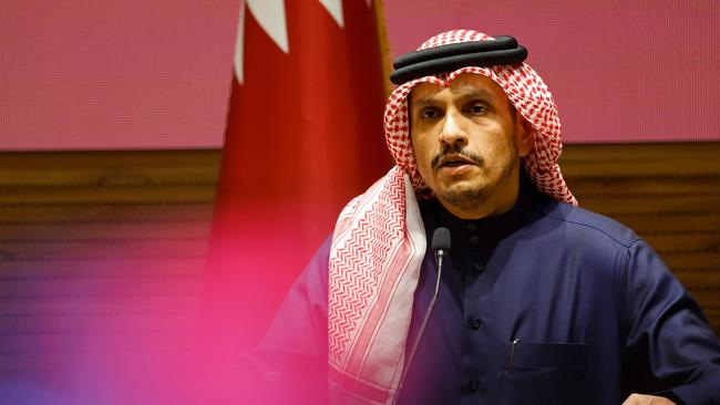 Qatari Prime Minister Sheik Mohammed bin Abdulrahman Al Thani also confirmed a ceasefire had been reached. Picture: Karim Jaafar / AFP