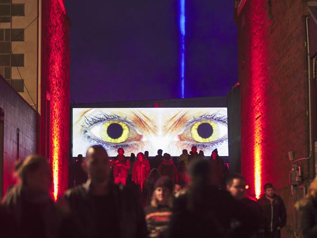 Double Eclipse, Julie Rrap, Dark Downtown. Picture: Dark Mofo/Remi Chauvin