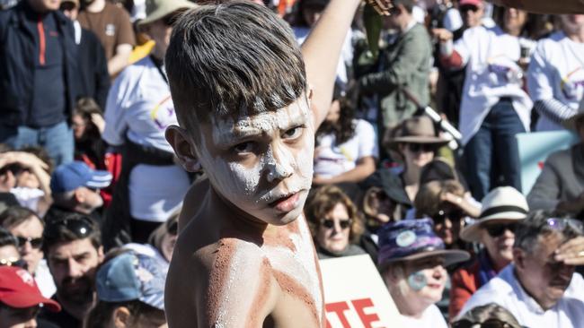 Thousands of ‘Yes vote’ supporters gathered at Sydney’s Prince Alfred Park on Sunday. Picture: NCA NewsWire/ Monique Harmer