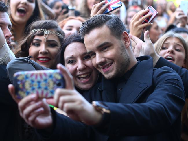 Former One Direction member Liam Payne posed with fans for a selfie at the 2014 ARIA Awards in Sydney. Picture: Getty Images